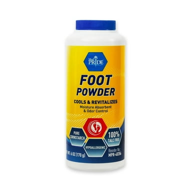 MEDPRIDE Hypoallergenic Cooling Foot Powder Talc Free Odor Absorber Shoe Deodorizer, 6 Oz