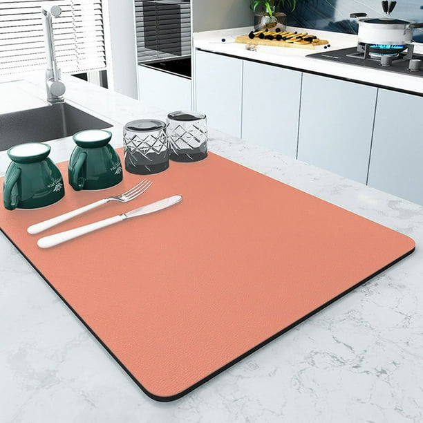 Xihbxyly Tapete para Encimera de Cocina, Diseño Absorbente de Diatomeas, Base de Goma Antideslizante, Absorción de Agua, Escurreplatos, Uso Multifuncional, Cocina, Tamaño 30 X 40 Cm
