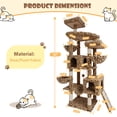thumbnail image 3 of Merrland 82" Multi-Level Large Cat Tree Tower for Indoor Kitties, Cat Furniture with Plush Condo Hammock Top Perch, Sisal Scratching Posts & Ramp, Leopard Print, 3 of 8