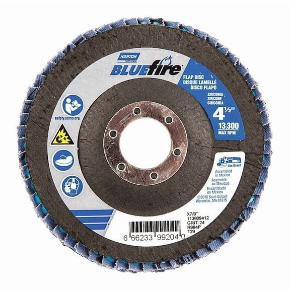 Norton Abrasives Fiber Disc,4 1/2 in Dia,7/8in Arbor 66623399204