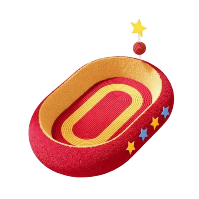 Tabla rascadora para gatos, almohadilla rascadora de felpa de peluche, muebles para gatos, parque de juegos interior para gatos Oval