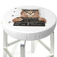thumbnail image 3 of Fotbe Cat Holding Mugshot Sign Stool Covers Round,Waterproof Round Bar Stool Covers Bar Chair Covers Washable Stool Cushion Slipcover for 12-14 Inch Chair-14 inch, 3 of 7