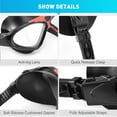thumbnail image 3 of IPOW Swimming Goggles Anti-fog UV Protection No Leaking Goggle Swim Glasses with Adjustable Elastic Bungee Strap for Women Men Adult Youth Girls Boys Kids, Black, 3 of 7