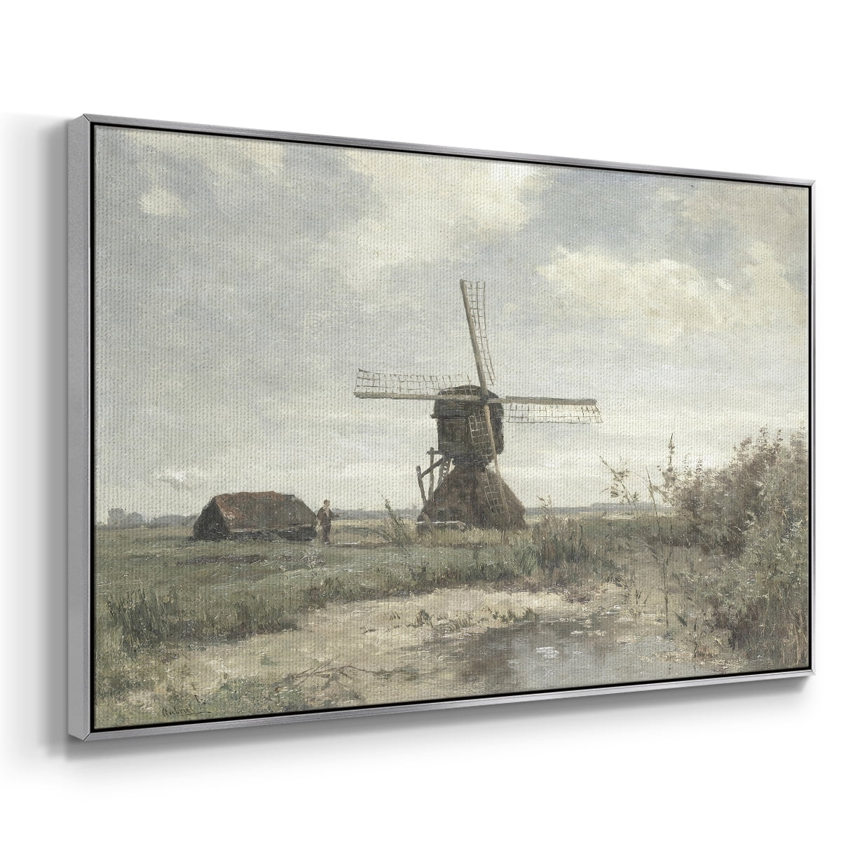 Vintage Landscape-CDI By Wexford Home Framed in Silver Wood Gallery Wrapped Canvas 17 in. x 25 in.