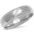 thumbnail image 3 of Men's Stainless Steel Lined Band Ring With Simulated Diamonds, 3 of 5