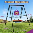 thumbnail image 4 of DVH Swing Set, 440lbs Swing Frame, 40" Saucers Swing, with Multiple Color Mode LED Lights, 4 of 7