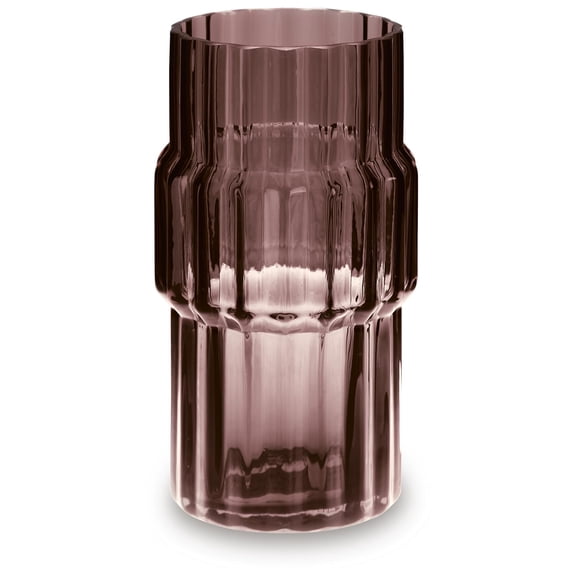 Signature Design by Ashley Dorlow 9.25" Glass Vase, Dark Mauve Indoor/Outdoor