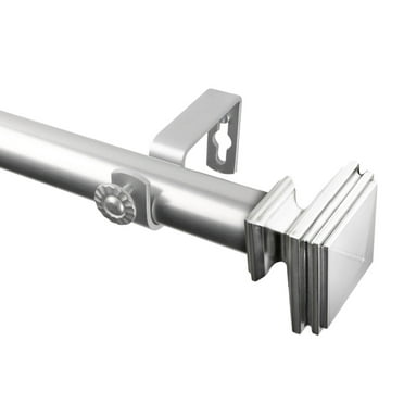 Rod Desyne Bedpost 1" Curtain Rod - Satin Nickel