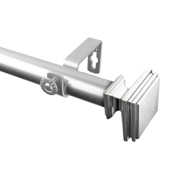 Rod Desyne Bedpost 1" Curtain Rod - Satin Nickel