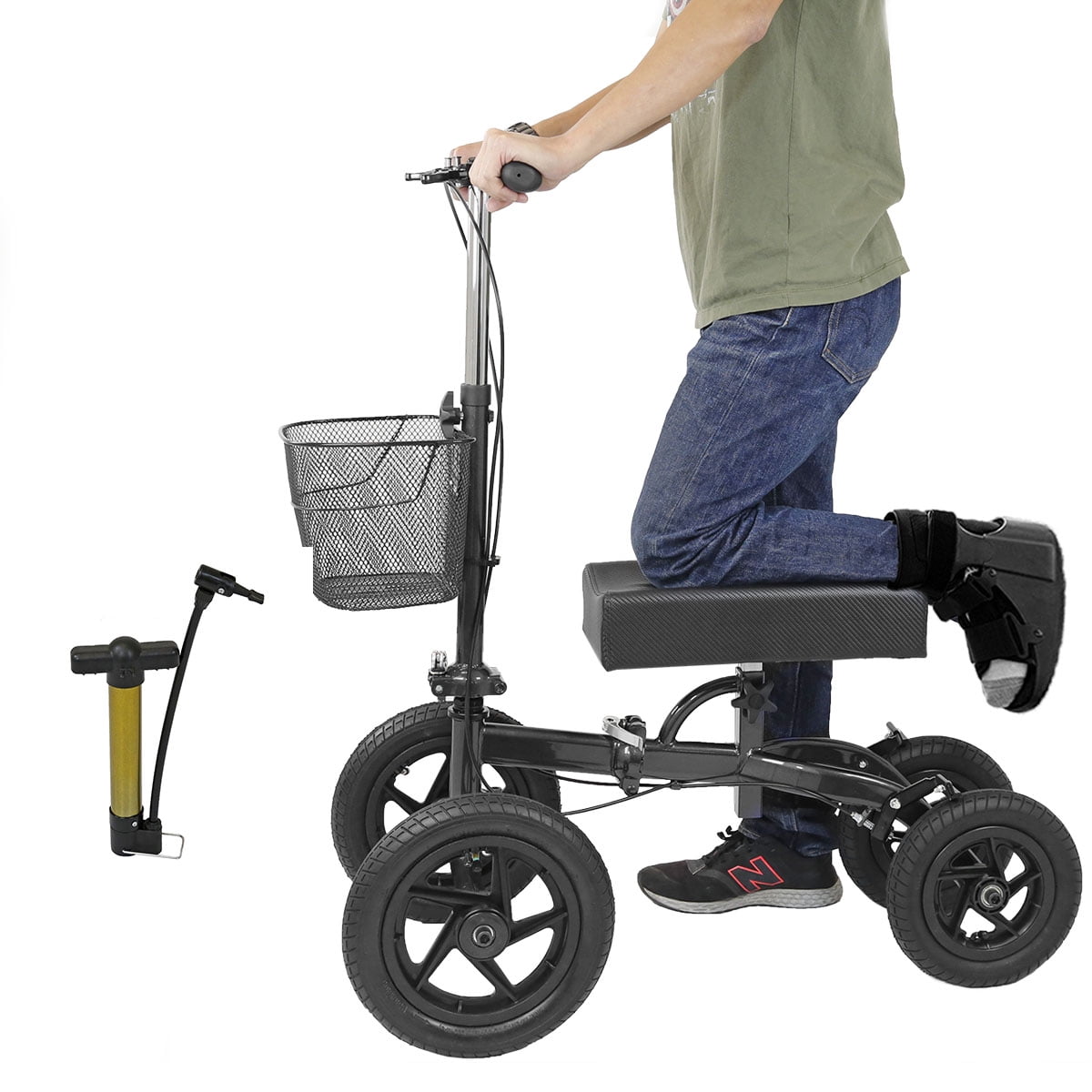 Clevr Quad Wheel All Terrain Foldable Medical Steerable Knee Walker