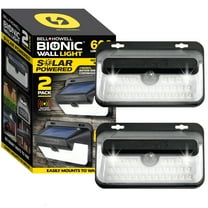 Bell   Howell Bionic Wall Light Outdoor Solar Powered 600 Lumen 2 Pack Motion Sensor LED