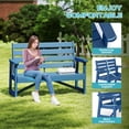 thumbnail image 5 of FODINGHILL Outdoor Bench with 2 Seat，HDPE All Weather Park Bench，700LBS Weight Capacity，Suit for Park，Garden and Porch，Blue, 5 of 7