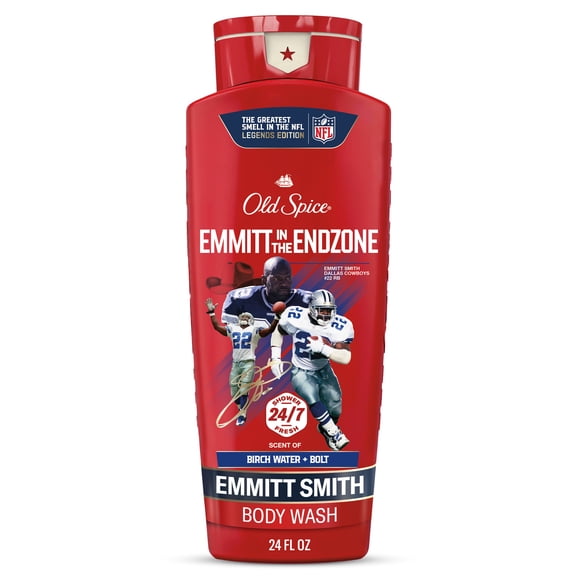 Old Spice Body Wash for Men, NFL Collection, Emmitt Smith, Scent of Birch Water Bolt, 24 fl oz