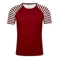 thumbnail image 4 of Glisme Boys Graphic Tees Stripe Print Short Sleeve T Shirt Colorful Festive Comfortable Blend Top For Kids Wine Tee Size 5-6 Years, 4 of 4