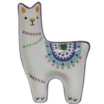 Modern Expressions Ceramic Llama Dish – Multicolor Decorative Tray - 6" x 4"