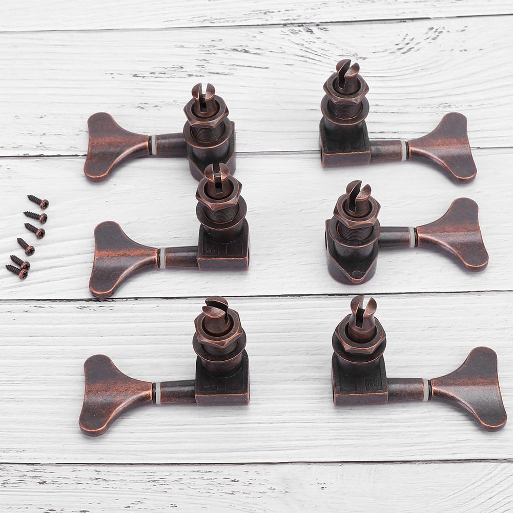 3L3R Bass Tuning Key Pegs Red Copper Enclosed Type FishtaiL Shaped String Tuners Parts