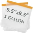 thumbnail image 2 of Reusable Freezer Bags Large (7ct, 1 Gallon, Orange), Airtight Seal, Easy-Clean Similar to Silicone Snack Bags, Transparent Design, 2 of 3