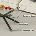 thumbnail image 4 of OUFAN 39.37" Rectangular Clear Tempered Glass Coffee Table, Stylish Design Black Metal Legs, Modern&Simple Center Table for Living Room,Transparent, 4 of 8