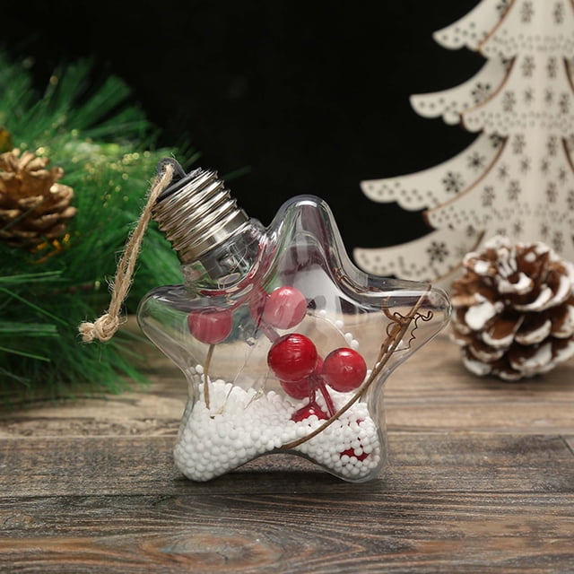 Agiferg Christmas LED Transparent Christmas Ball Christmas Tree Pendant Glowing