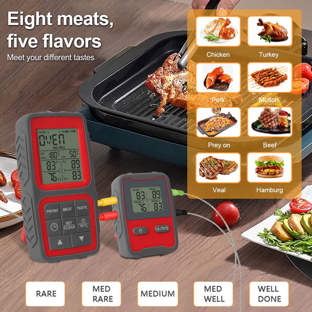 Riousery Smart Meat Thermometer Digital Wireless Dual Probes Instant Read Magnetic BBQ Thermometer