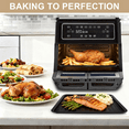 thumbnail image 4 of GCQ Rectangle Air Fryer Replacement Tray Rack, 11.8 x 9.5 Inch Food Grade Steel Grill & Baking Pan, Compatible with Oster 11Qt Dual Air Fryer Oven, Dishwasher Safe, 4 of 7