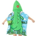 thumbnail image 5 of NovForth Dinosaur Kids Hooded Beach Towel Pool Bath Towel Soft Absorbent Poncho, 24" x 24", Green, 5 of 9