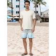 thumbnail image 3 of DARING DIVA Men's Summer Drawstring Color Block Beach Shorts 32 Light Gray, 3 of 6