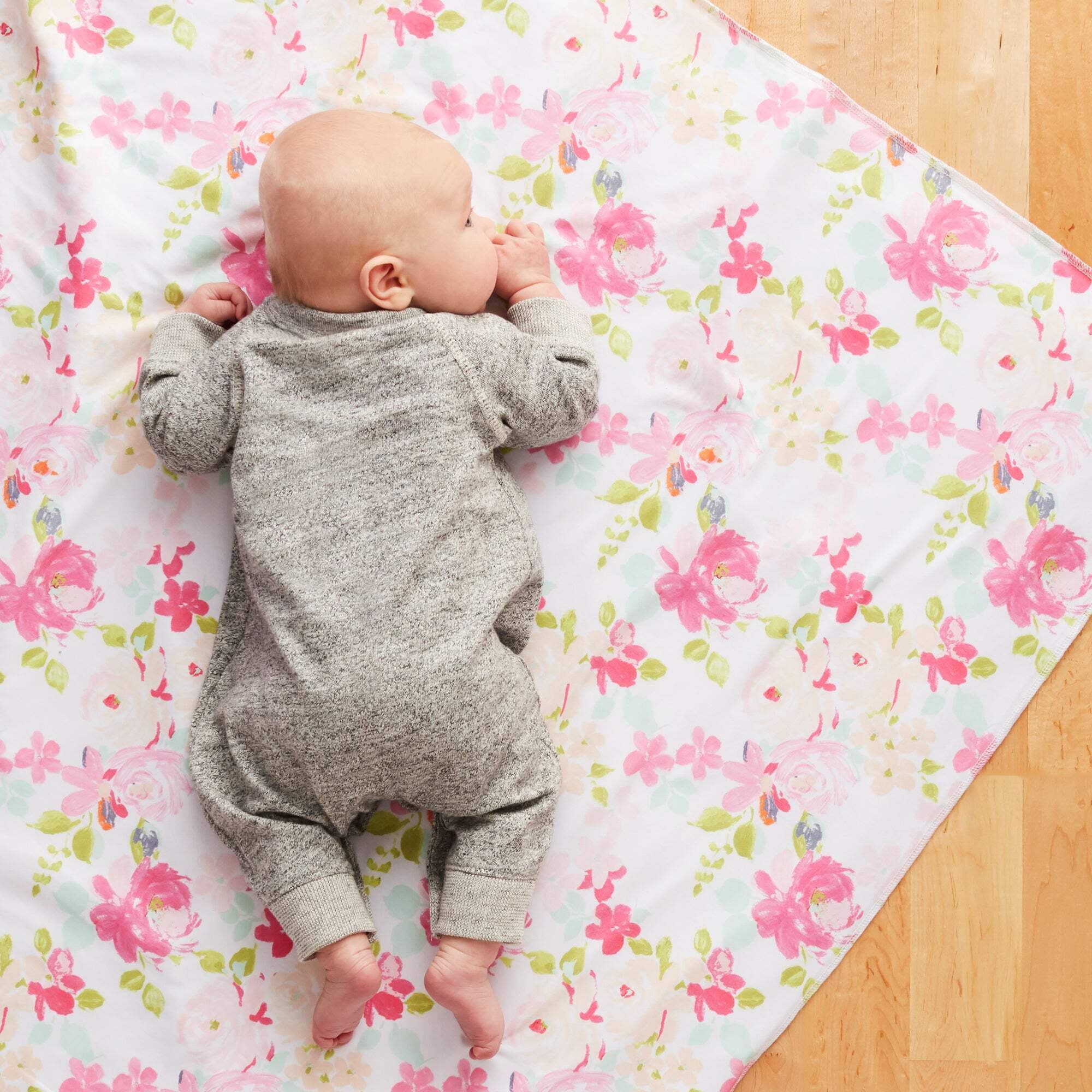 BreathableBaby Swaddle Blanket, Watercolor Bloom & Pink Heather, 2 Pack