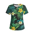 thumbnail image 6 of Erwazi Women's Short Sleeve Printed Blouse Zip V Neck Trendy Relax Fit Pullover Summer Casual Tops, 6 of 6