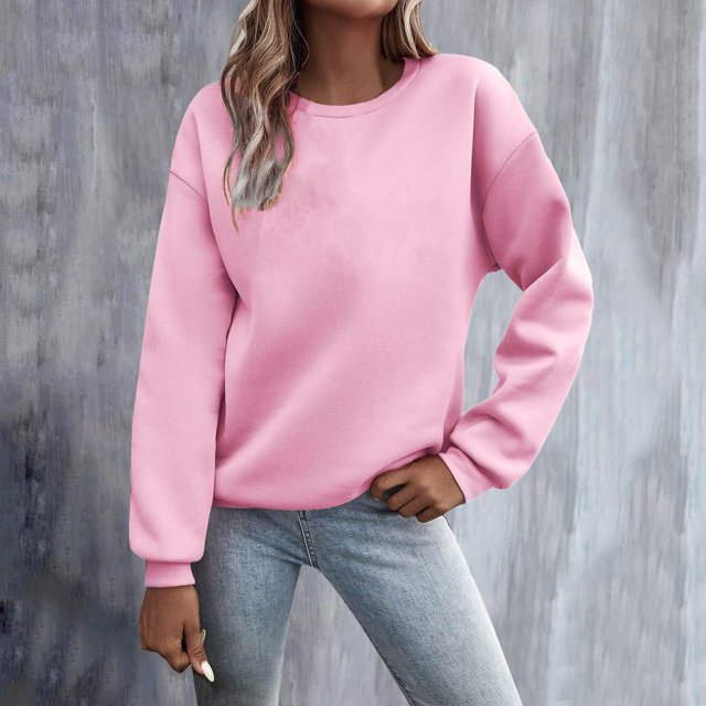 IMENGL Oversized cute crewneck fleece pullover sweatshirt Winter, Red L, Size M-3XL