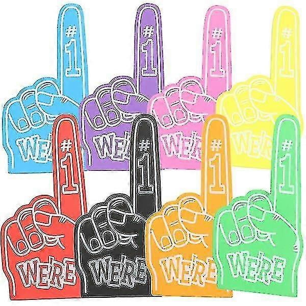 Cheerleading Foam Fingers 8pcs Colorful Giant Foam Hands for Sports Events, Team Spirit & Party Favors