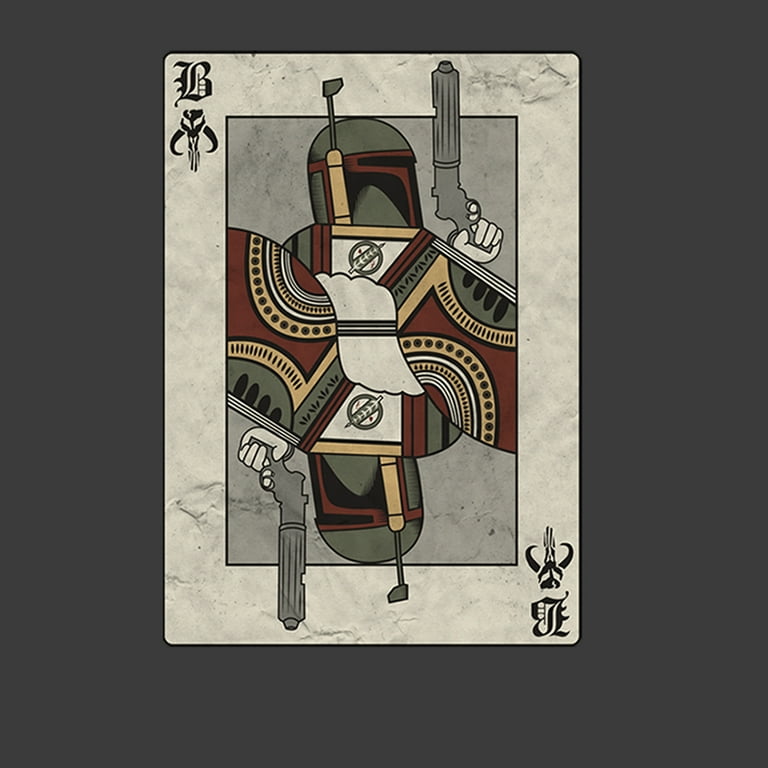 Men's Star Wars Boba Fett Playing Card Pull Over Hoodie Charcoal Heather  Medium - Walmart.com