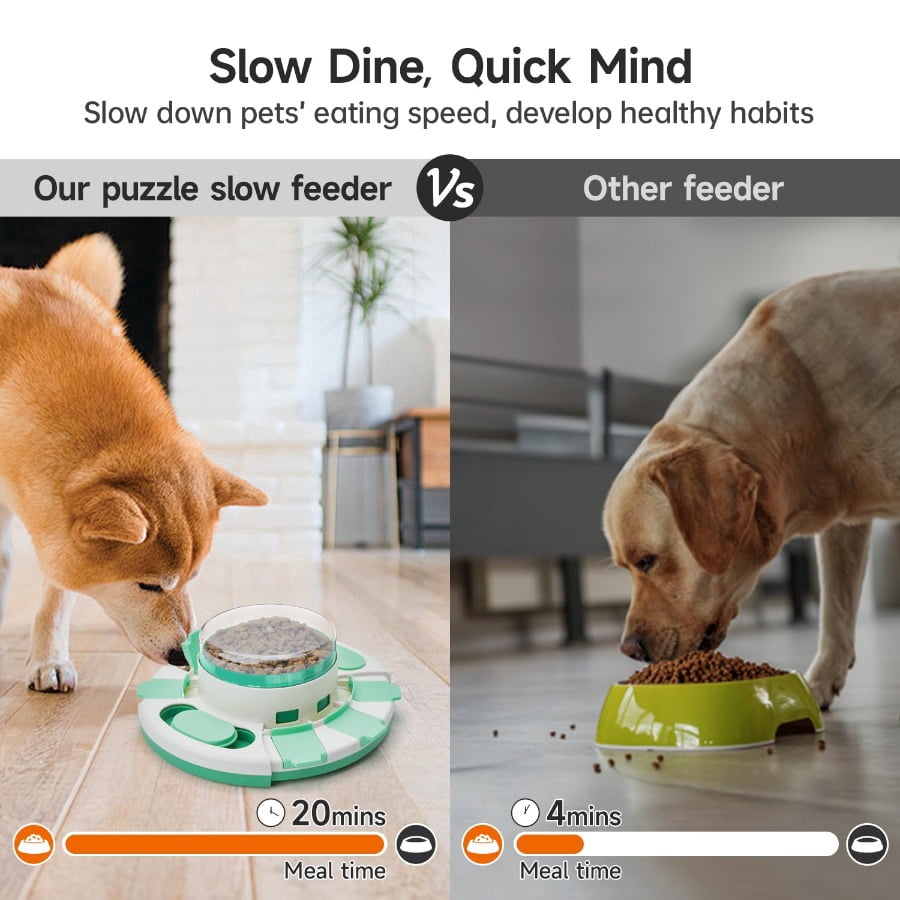 Double-Layer Dog Puzzle Toy, Interactive Mental Stimulation Slow Feeder, Non-Slip Puppy Treat Dispensing Toy, Durable Enrichment Brain Game Toy Relieves Boredom, Suitable for Small Medium Large Dog B