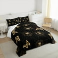 thumbnail image 3 of Manfei Dreamy Butterfly Child Bedding Comforter Set, Gold Dandelion Print Twin Comforter Sets, Glitter Stars Print Bedding Set, Super Cozy Room Decor, 2-Piece, 3 of 8
