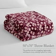 thumbnail image 5 of Jessica Simpson Floral Plush Throw Blanket, Wine Red, 50" x 70", 5 of 5