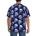 thumbnail image 3 of KLL crystal Skull Print Men's Shirt Short Sleeve Button Down Summer Cuba Beach Shirts- Small, 3 of 5