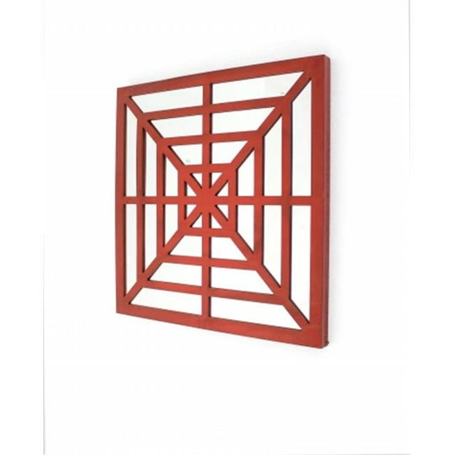 Miroir Carré Décor Mural - Rouge