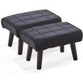 thumbnail image 1 of Small Foot Stool Ottoman with Solid Wood Legs Velvet Soft Padded Pouf Sofa Footrest 16 Inch 2-Pack Pink, 1 of 6