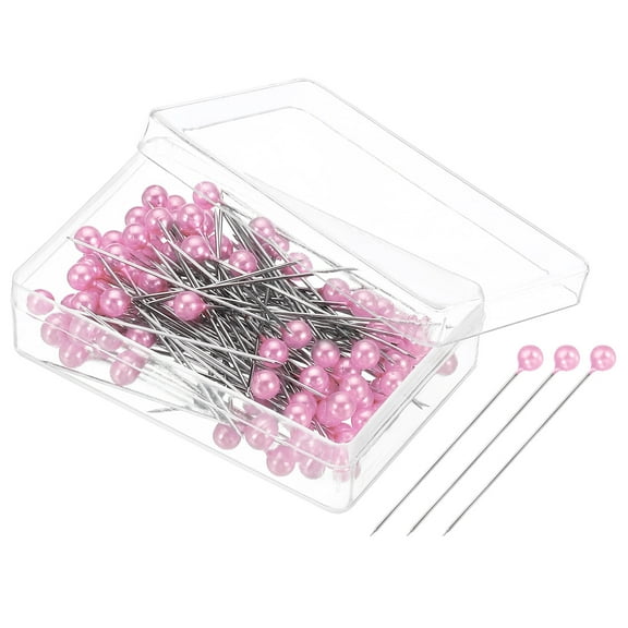 Uxcell Sewing Pins, 1.5 Inch Straight Pin with Plastic Pearlized Ball Head, Light Pink,100Pack