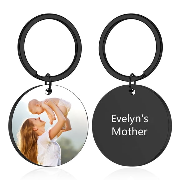 Cevemin Custom Personalized Keychain with Picture and Text - Stainless Steel Engraved Key Chain for Men, Women, Gifts for Holidays and Special Occasions