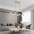 thumbnail image 3 of Modern Crystal Chandeliers for Dining Room, Island Light Fixture Over Table,7-Light Height Adjustable Hanging Pendant Light Fixtures for Kitchen, Living Room, Bedroom, L47'', 3 of 10