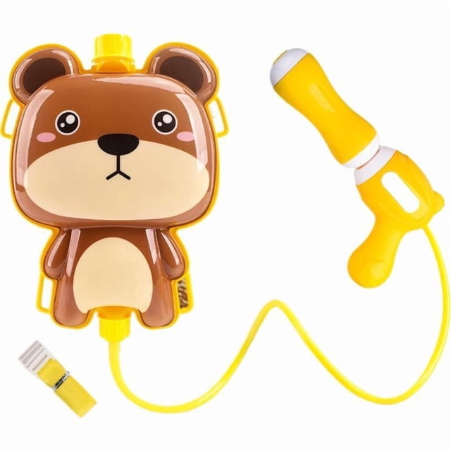 Kids Water Backpack Gun with 1000ml Large Capacity - Cute Cartoon Animal Water Blaster Toy (Panda/Frog/Pig/Husky) for Outdoor Summer Play & Parent-Child Activities (Size 8.66 Inch)