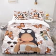 thumbnail image 1 of siniker Bedding Set Kids Quilt Cover 3D Cartoon Playing Bed Cover Set with Pillowcase and Zipper Closure, 1 of 2