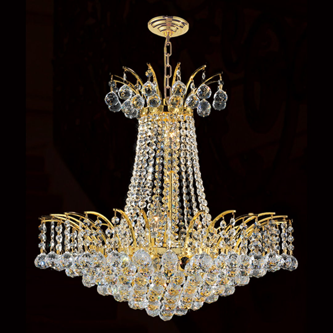 Empire Collection 8 Light Gold Finish Crystal Chandelier 19