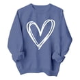 thumbnail image 4 of GiLiling Girls Preppy Heart Sweatshirt, Cute Oversized Pullover, Kids Valentine's Day Graphic Crewneck Athletic Sweater with Pocket (Navy, 11-12 Years), 4 of 5