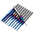 thumbnail image 2 of BTOER 10Pcs 1/8 Shank Nano Blue Coats End Mills CNC Router Bits Set 0.8mm Protable, 2 of 8