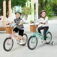 thumbnail image 2 of Costway 16" Kid Bicycle with Height-Adjustable Handlebar & Saddle Storage Basket Bell Pink, 2 of 10