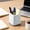 White, variant on sruoe Pencil Holder, Large Capacity Square Plastic Pen Cup, Minimalist Two-Tone Desk Organizer, Multifunctional Makeup Brush Holder for Office Stationery