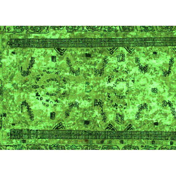 Ahgly Company Indoor Rectangle Abstract Green Modern Area Rugs, 8' x 10'