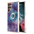 thumbnail image 2 of ELEHOLD for Samsung Galaxy S24 Ultra Case, IMD Marble Pattern Soft TPU Shockproof Bumper Slim Lightweight Case with Glitter Diamond Ring Holder,Galaxy S24 Ultra Case,Purple, 2 of 6